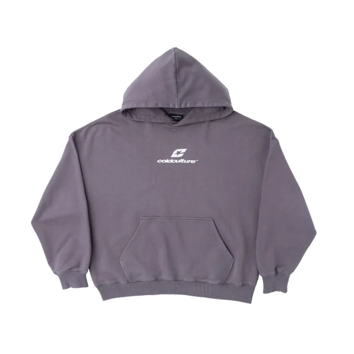 Curved Hoodie Heavy Grey