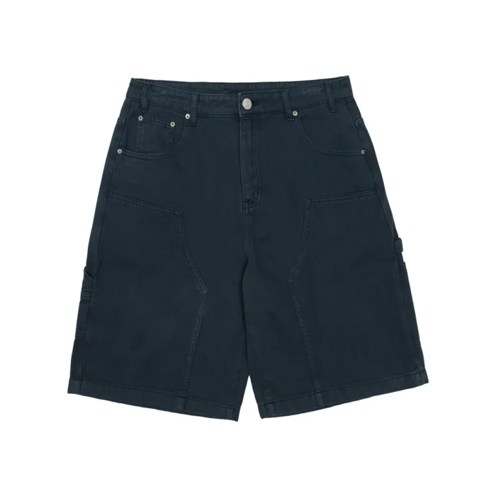 Double Knee Shorts Dark Blue Denim