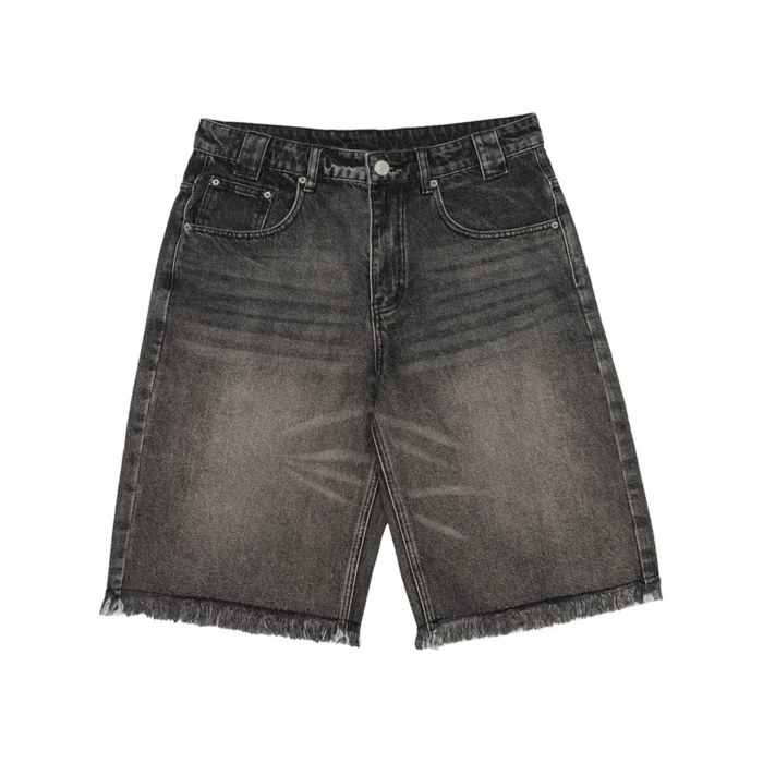 Frayed v2 Shorts Black Stone Denim