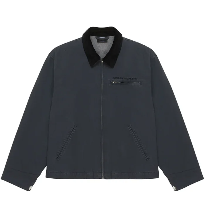 Work Zip Jacket Washed Black