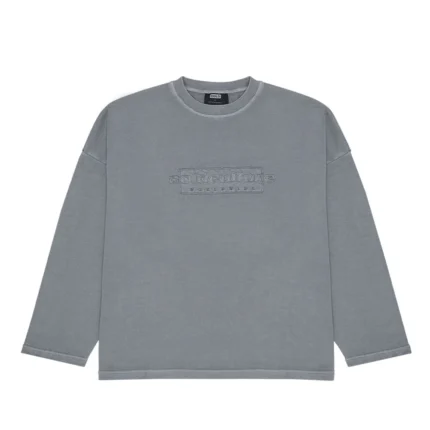 Ripped Box Logo Crewneck Dust Grey