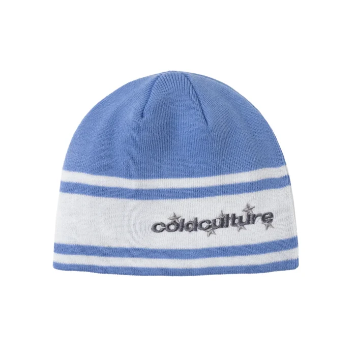 Stars Strap Beanie Blue Calico