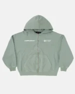 Burning Zip Hoodie +Washed Marine Green