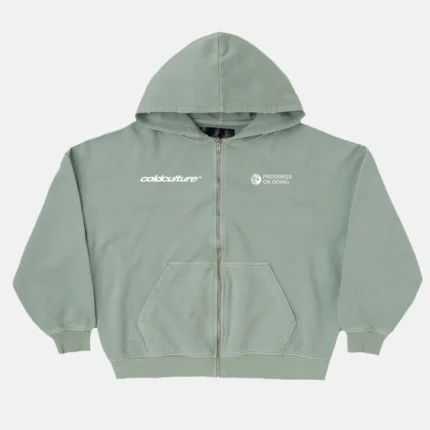 Burning Zip Hoodie +Washed Marine Green