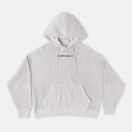 Horse Knitted Hoodie Pearl Grey