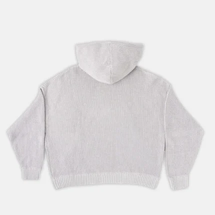 Horse Knitted Hoodie Pearl Grey